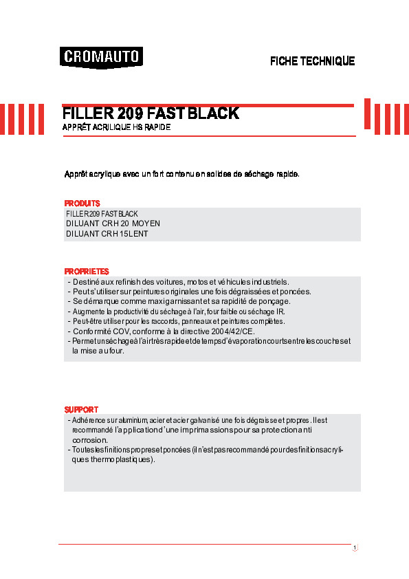 Filler 209 fast